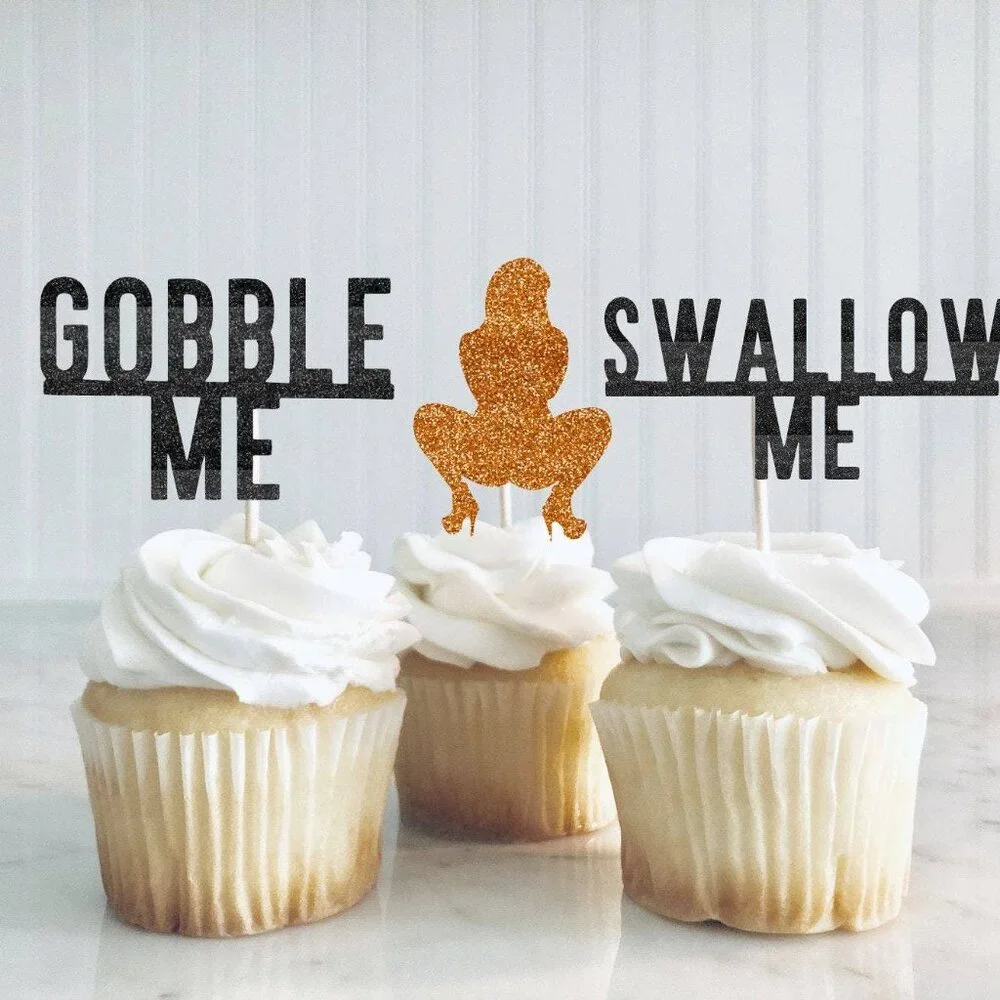 Holiday Party * Gobble Me... Swallow Me Cupcake Toppers